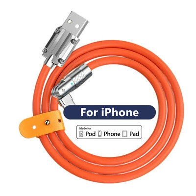 180 stupnjeva rotirajući 6A 120W USB kabel za brzo punjenje za iPhone XS 11 12 13 Samsung Huawei Xiaomi OPPO Type-C kabel za brzo punjenje