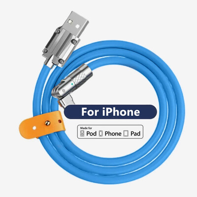 180 stupnjeva rotirajući 6A 120W USB kabel za brzo punjenje za iPhone XS 11 12 13 Samsung Huawei Xiaomi OPPO Type-C kabel za brzo punjenje