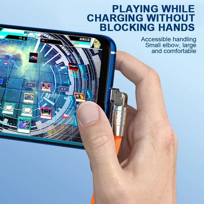 180 stupnjeva rotirajući 6A 120W USB kabel za brzo punjenje za iPhone XS 11 12 13 Samsung Huawei Xiaomi OPPO Type-C kabel za brzo punjenje