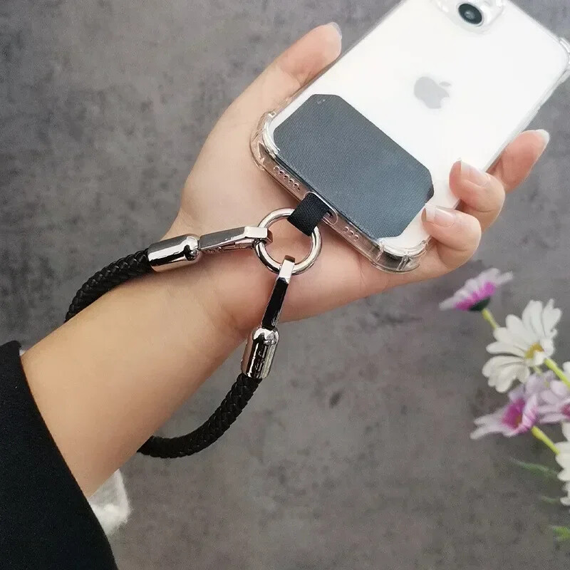 Uzica za telefon Kratka narukvica Podebljana pletena narukvica Gruba najlonska narukvica na vrpci Lanac za zapešće Privjesak Metalni gumb protiv gubitka užeta