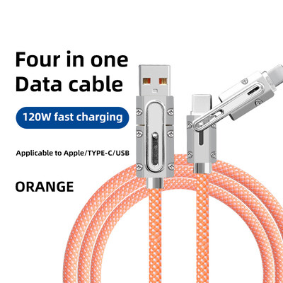 4 u 1 120 W USB tip C na tip C IOS kabel 3 u 1 PD 100 W podatkovni kabel za brzo punjenje za iPhone 11 12 13 14 15 Pro Max Samsung S24