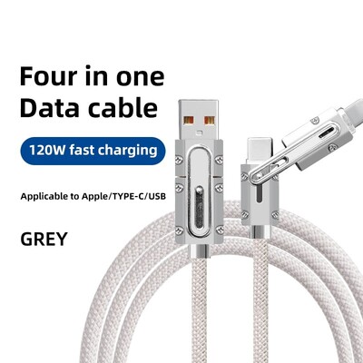 4 u 1 120 W USB tip C na tip C IOS kabel 3 u 1 PD 100 W podatkovni kabel za brzo punjenje za iPhone 11 12 13 14 15 Pro Max Samsung S24