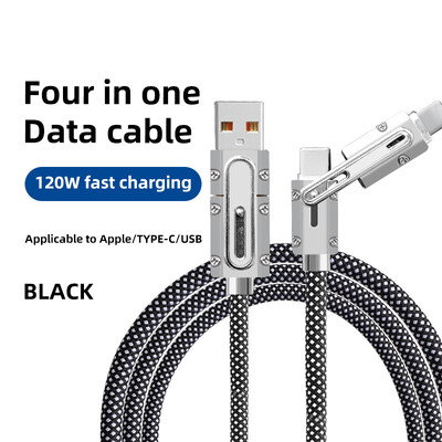 4 u 1 120 W USB tip C na tip C IOS kabel 3 u 1 PD 100 W podatkovni kabel za brzo punjenje za iPhone 11 12 13 14 15 Pro Max Samsung S24