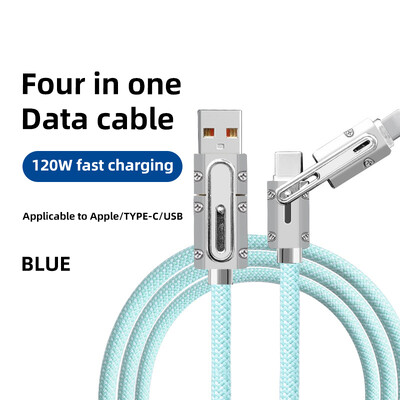 4 u 1 120 W USB tip C na tip C IOS kabel 3 u 1 PD 100 W podatkovni kabel za brzo punjenje za iPhone 11 12 13 14 15 Pro Max Samsung S24