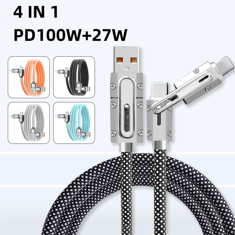 4 u 1 120 W USB tip C na tip C IOS kabel 3 u 1 PD 100 W podatkovni kabel za brzo punjenje za iPhone 11 12 13 14 15 Pro Max Samsung S24