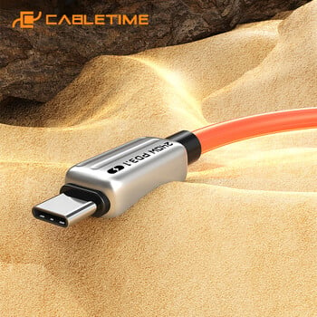 CABLETIME 240W Καλώδιο PD USB C σε USB C Καλώδιο γρήγορης φόρτισης Προσαρμογέας τύπου C σε C Καλώδιο τροφοδοσίας για φορητό υπολογιστή Macbook Samsung iPad