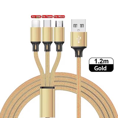 3 in1 кабел за зареждане Multi Usb порт Множество USB кабел за зареждане тип C Микро зарядно устройство Кабел за мобилен телефон за iPhone 14 13 12 Xiaomi