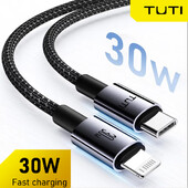 TUTI 9V 3A 30W USB C do Lightning Fast kabel za punjenje – za iPhone, Pro Max/13 Pro/13/13 Mini, AirPods Pro, AirPods 3/2/1
