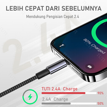 Καλώδιο TUTI 9V 3A 30W USB C σε Lightning Fast Charging – για iPhone , Pro Max/13 Pro/13/13 Mini, AirPods Pro, AirPods 3/2/1