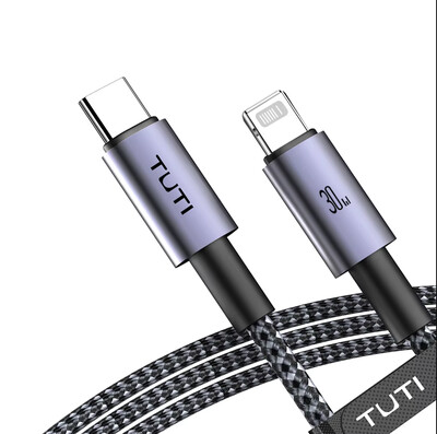 TUTI 9V 3A 30W USB C do Lightning Fast kabel za punjenje – za iPhone, Pro Max/13 Pro/13/13 Mini, AirPods Pro, AirPods 3/2/1