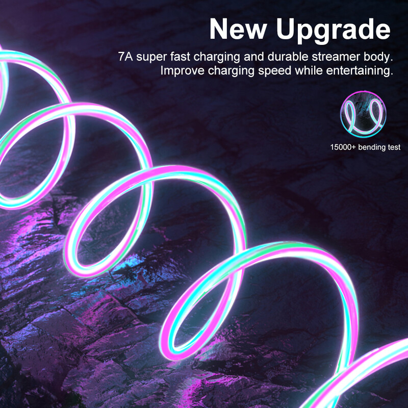 7A Svjetleći kabel Mikro USB tip C kabel 100W Super brzo punjenje za Huawei Mate 60 USB C podatkovni kabel 3A za IPhone 15 Pro Xiaomi