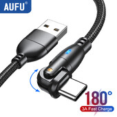 AUFU USB tipo C laidas, skirtas Huawei Xiaomi 13 Pro 3A greito įkrovimo kabelio C tipo įkroviklio duomenų laidas, skirtas Samsung Poco Redmi Note 12