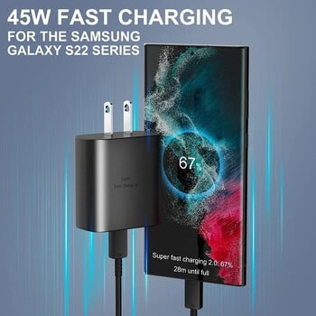 Καλώδιο 5A 45W PD USB-C Super Fast Charging Type-C για Samsung S21 FE S22 Plus S23 S24 Ultra Note 20 A14 A15 A33 A34 A53 A54 A55