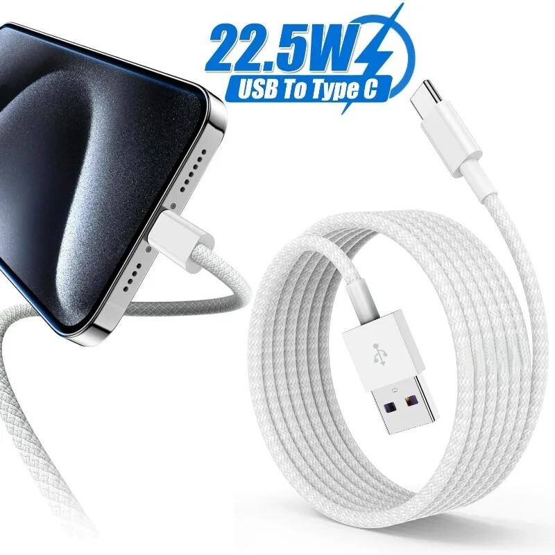 22,5 W USB C kabel za brzo punjenje Najlonski pleten USB A do tipa C podatkovni kabel za Apple Carplay IPhone 15/15 Pro/15 Pro Max/15 Plus