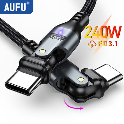 AUFU 240W USB C към USB Type C кабел за MacBook Pro Quick Charge 3.1 PD Кабел за бързо зареждане за Samsung Xiaomi POCO Charge Cable