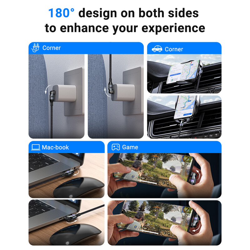 AUFU 240W USB C į USB Type C laidas, skirtas MacBook Pro greito įkrovimo 3.1 PD greito įkrovimo laidas, skirtas Samsung Xiaomi POCO įkrovimo kabeliui