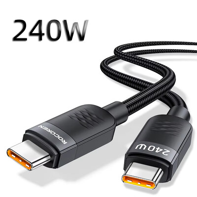 Rocoren 240W brzo punjenje USB-C na USB-C podatkovni kabel PD3.1 kabel za brzo punjenje Type C za MacBook iPhone 15 Samsung Galaxy S24