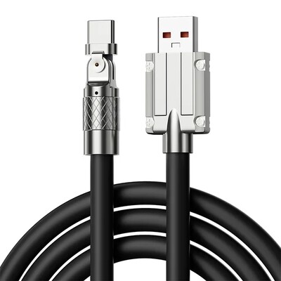120W brzo punjenje USB tipa C kabel 180 stupnjeva rotirajući koljeni kabel za igru za Xiaomi Redmi Honor telefon punjač USB C kabel