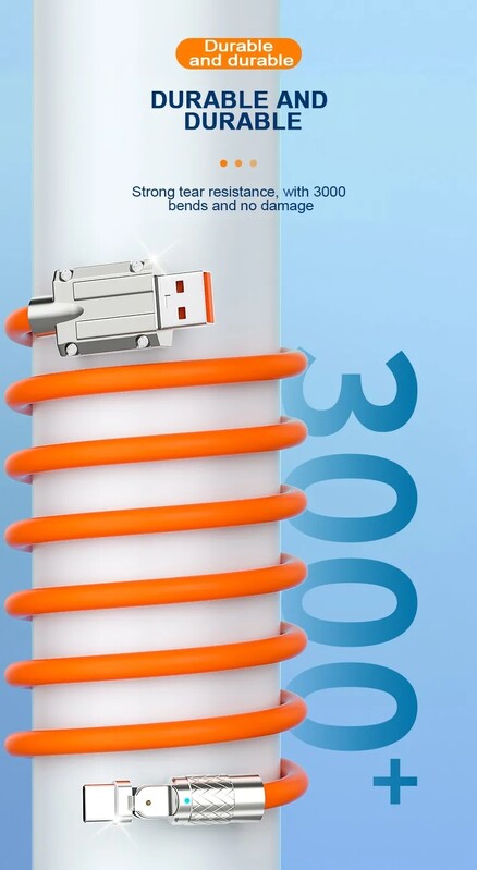 120W brzo punjenje USB tipa C kabel 180 stupnjeva rotirajući koljeni kabel za igru za Xiaomi Redmi Honor telefon punjač USB C kabel