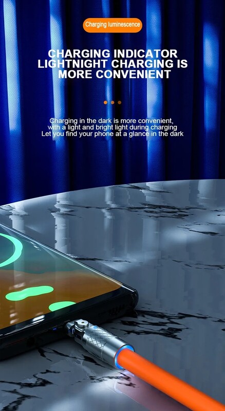 120W brzo punjenje USB tipa C kabel 180 stupnjeva rotirajući koljeni kabel za igru za Xiaomi Redmi Honor telefon punjač USB C kabel