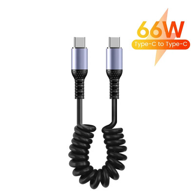 Olaf 66W/100W opružni USB tip C kabel Brzo punjenje tip C do tipa C Automobilski punjač Data kabel za iphone Xiaomi Huawei Honor