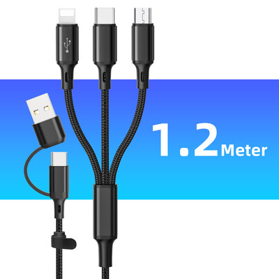 3 u 1 kabel za brzo punjenje za iPhone Huawei Micro USB tip C kabel za punjenje 1,2 m višestruki usb priključak višestruki usb kabel za punjenje