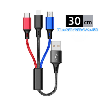 3 u 1 kabel za brzo punjenje za iPhone Huawei Micro USB tip C kabel za punjenje 1,2 m višestruki usb priključak višestruki usb kabel za punjenje