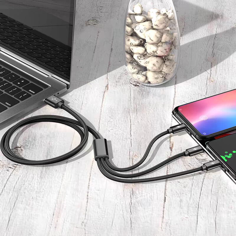 3 u 1 USB kabel za super brzo punjenje za iPhone 14 Samsung Huawei Xiaomi Redmi POCO Micro USB tip C punjač, pleteni kabel 1m 2m