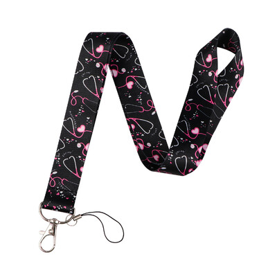 Медицински лекар Стетоскоп Притежател на акредитив LOVE Връзки за ключове Лична карта Фитнес зала Телефон Презрамки Ключодържател Аксесоари Подарък за медицинска сестра