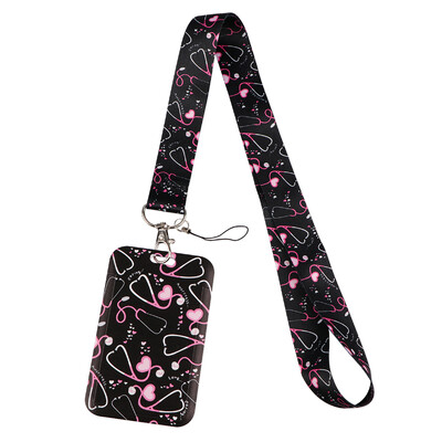 Медицински лекар Стетоскоп Притежател на акредитив LOVE Връзки за ключове Лична карта Фитнес зала Телефон Презрамки Ключодържател Аксесоари Подарък за медицинска сестра