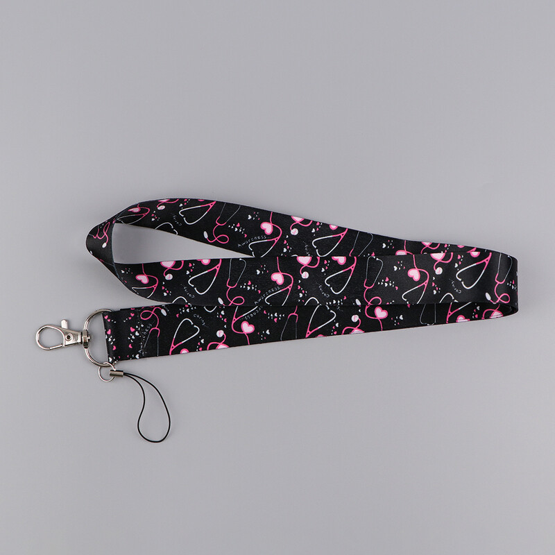 Медицински лекар Стетоскоп Притежател на акредитив LOVE Връзки за ключове Лична карта Фитнес зала Телефон Презрамки Ключодържател Аксесоари Подарък за медицинска сестра