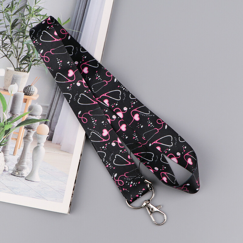 Медицински лекар Стетоскоп Притежател на акредитив LOVE Връзки за ключове Лична карта Фитнес зала Телефон Презрамки Ключодържател Аксесоари Подарък за медицинска сестра