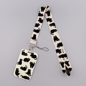 Crni mačak Držač vjerodajnica Slatke uzice za ključeve Traka za oko vrata ID iskaznica Trake za telefon u teretani DIY Uže za vješanje Privjesak za ključeve Dodaci Poklon