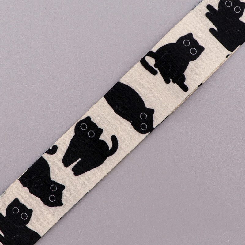 Crni mačak Držač vjerodajnica Slatke uzice za ključeve Traka za oko vrata ID iskaznica Trake za telefon u teretani DIY Uže za vješanje Privjesak za ključeve Dodaci Poklon