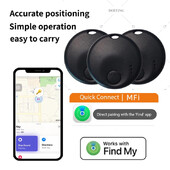 Mini okrugli pametni Bluetooth GPS uređaj za praćenje radi s aplikacijom Find My APP Uređaj za podsjetnik protiv gubitka za iPhone Zamjenski lokator MFI ocijenjen