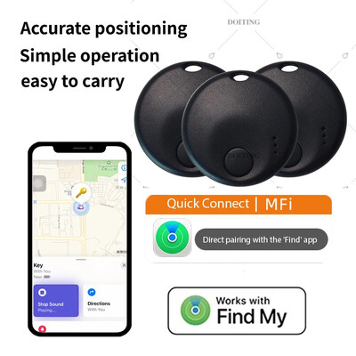 Mini kerek intelligens Bluetooth GPS nyomkövető együttműködik a Find My APP elvesztését megelőző emlékeztető eszközzel iPhone cserekeresőhöz, MFI minősítéssel