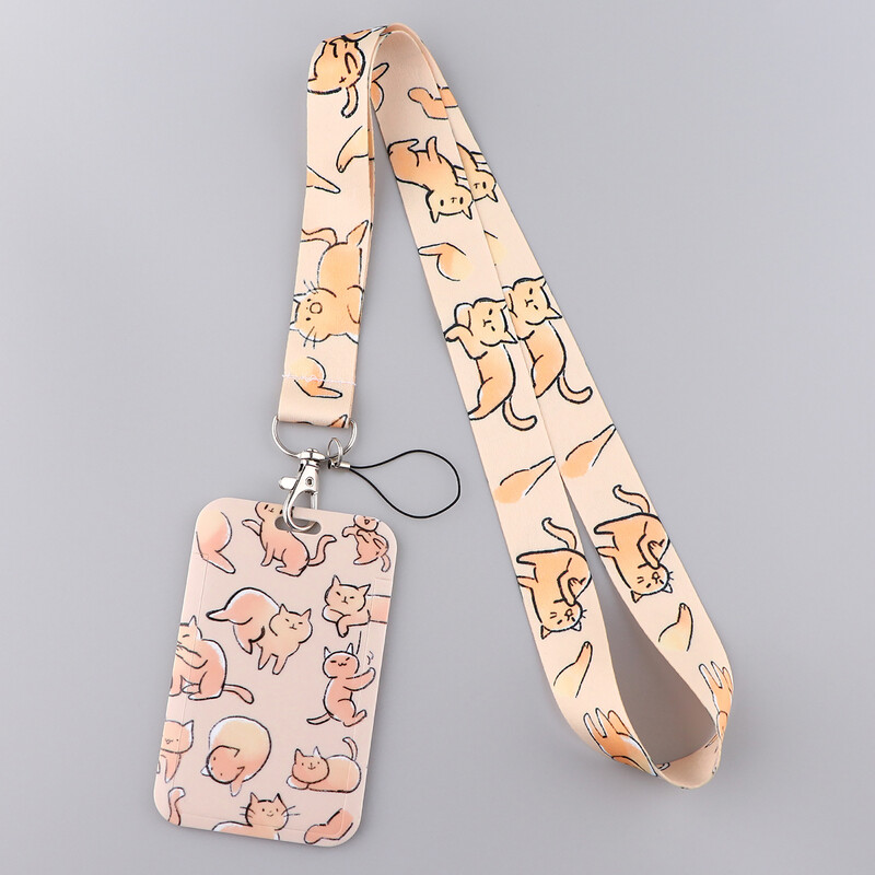 Slatka mačka crtana traka za prijatelja Ključ ID kartica Teretana Telefon Trake USB držač značke DIY viseće uže Larijat vezica