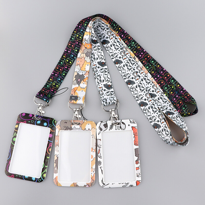 Slatka mačka crtana traka za prijatelja Ključ ID kartica Teretana Telefon Trake USB držač značke DIY viseće uže Larijat vezica