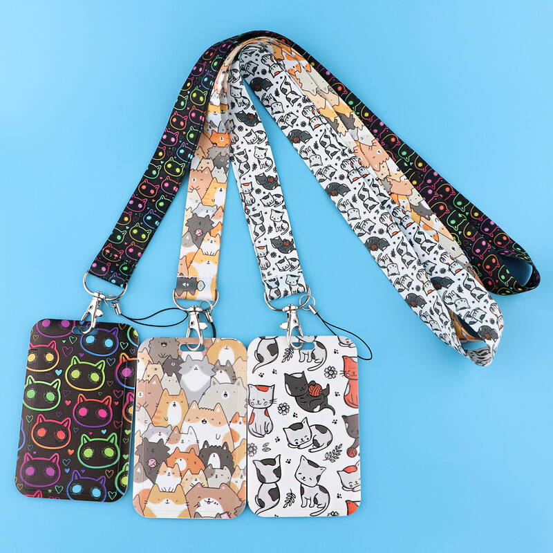 Slatka mačka crtana traka za prijatelja Ključ ID kartica Teretana Telefon Trake USB držač značke DIY viseće uže Larijat vezica