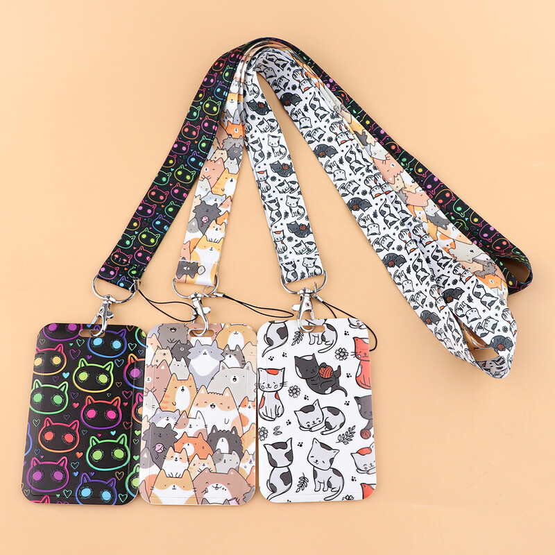 Slatka mačka crtana traka za prijatelja Ključ ID kartica Teretana Telefon Trake USB držač značke DIY viseće uže Larijat vezica