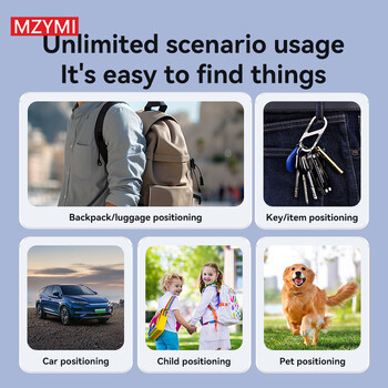 MZYMI Mini Smart Key Finder Locator Συσκευή παρακολούθησης GPS Υπενθύμιση συναγερμού Bluetooth Anti-Lost Tag Εργασία με την Apple Find My For Pets