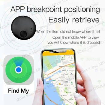 Εργαστείτε με Find My APP Mini GPS Tracker Anti-Lost Συσκευή στρογγυλής συσκευής Anti-Lost Παιδική τσάντα κατοικίδιων ζώων Παρακολούθηση πορτοφολιού Smart Finder Locator