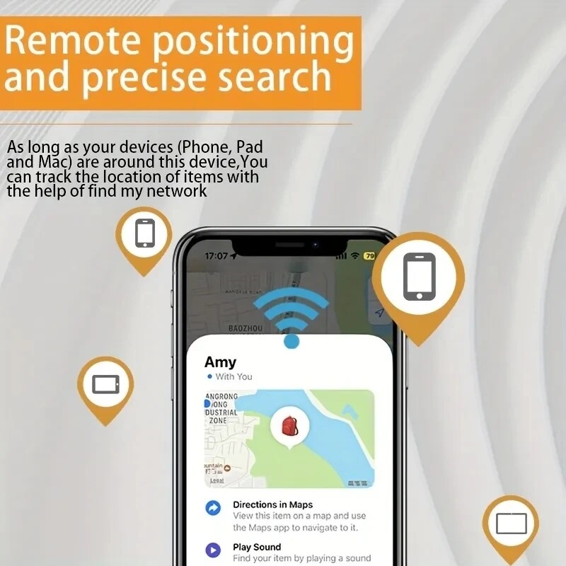 GPS Mini Tracker MFI Locator Работи с iOS Find My App Smart iTag Tracker и Keys Finder за изгубени ключове Чанти Портфейли Багаж