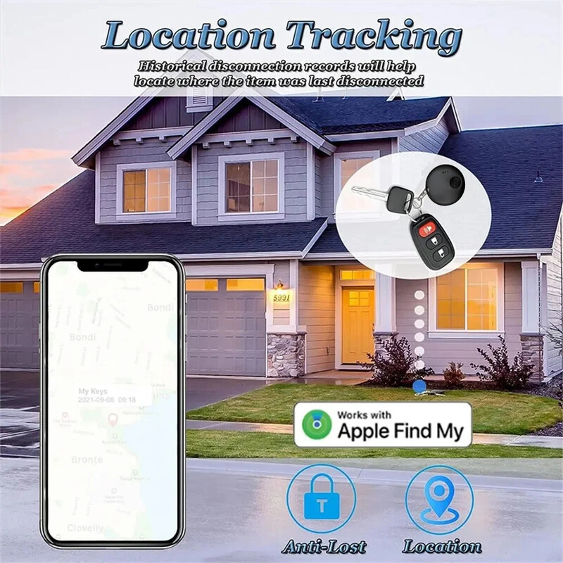 GPS Mini Tracker MFI Locator Работи с iOS Find My App Smart iTag Tracker и Keys Finder за изгубени ключове Чанти Портфейли Багаж