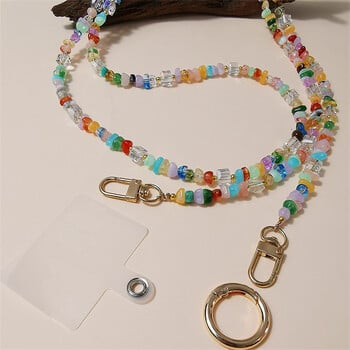 Κομψό Cute Stone Gem Κινητό Τηλέφωνο Crossbody Ιμάντες Lanyard Beads Chain για iPhone 15 14 13 12 11 Pro Max Αξεσουάρ τηλεφώνου