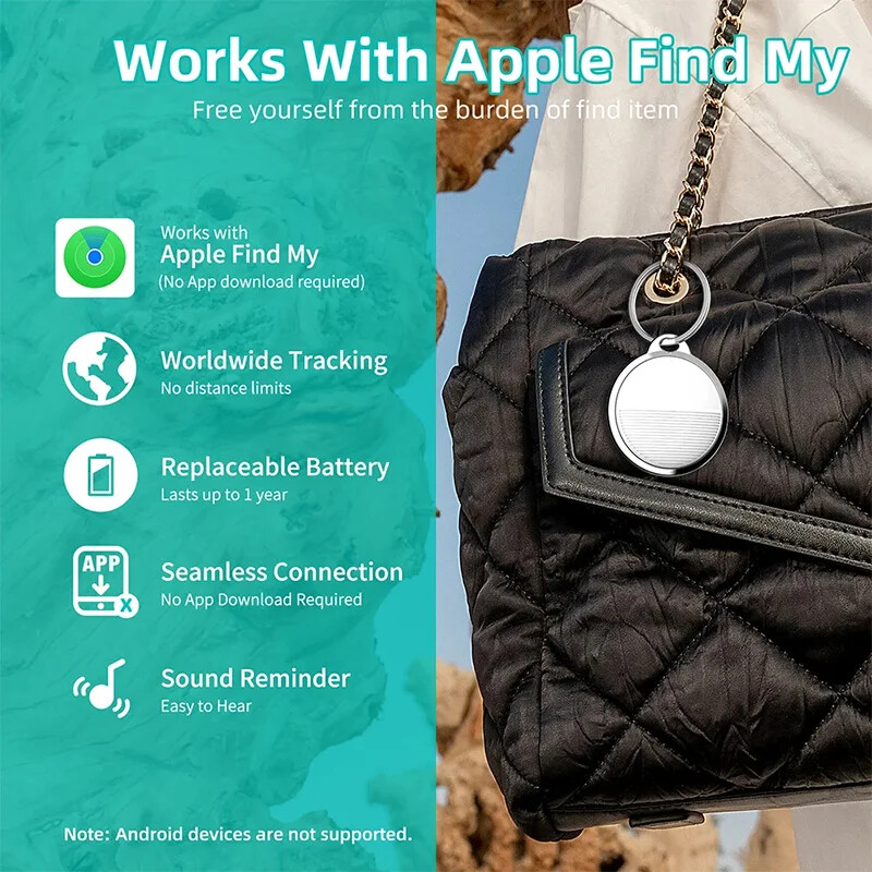 F3 Mini Tracking Device Bluetooth GPS Lost Tracker Work with Apple Find My Smart Tag Pet Key Child Finder For IOS System