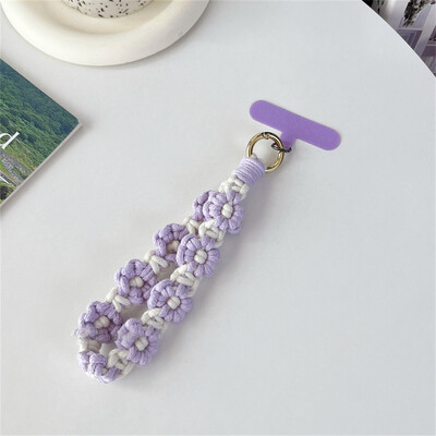 Luksuzni tkani privjesak za ključeve s narukvicom Cvjetni privjesak za ključeve Remen za uže za zapešće Narukvica Privjesak za ključeve Boho cvjetni cvijet Daisy Cvjetni slatki vjenčani dar