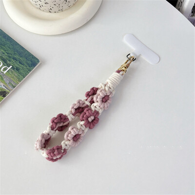 Luksuzni tkani privjesak za ključeve s narukvicom Cvjetni privjesak za ključeve Remen za uže za zapešće Narukvica Privjesak za ključeve Boho cvjetni cvijet Daisy Cvjetni slatki vjenčani dar