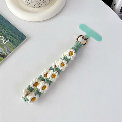 Luksuzni tkani privjesak za ključeve s narukvicom Cvjetni privjesak za ključeve Remen za uže za zapešće Narukvica Privjesak za ključeve Boho cvjetni cvijet Daisy Cvjetni slatki vjenčani dar