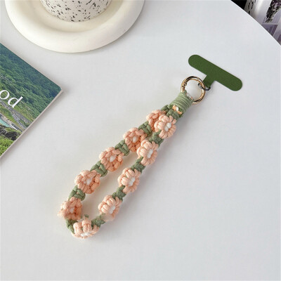 Luksuzni tkani privjesak za ključeve s narukvicom Cvjetni privjesak za ključeve Remen za uže za zapešće Narukvica Privjesak za ključeve Boho cvjetni cvijet Daisy Cvjetni slatki vjenčani dar